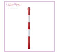 COLONNINA SEGNALETICA PALETTO IN FERRO PARAPEDONALE BIANCO/ROSSO H.120 D.50