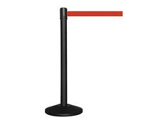 Colonnina segnapercorso BLACK con nastro rosso da 3 metri