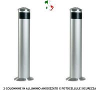 COLONNINE ALLUMINIO ESTRUSO ANODIZZATO PER FOTOCELLULE SICUREZZA CON PARAPIOGGIA