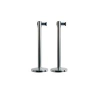 Colonnine segnapercorso Budget Retractable altezza 88 cm nastro nero da 210 cm Securit set 2 pezzi