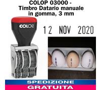 COLOP 03000 - Timbro Datario manuale in gomma, 3 mm