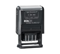 COLOP Timbro della data Printer S 260/L2 con testo "Pagato", lingua: tedesco (D02), colore: blu/rosso