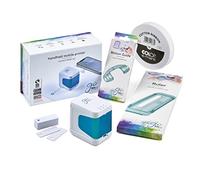 Colop e-Mark go Set composto da e-Mark GO, righello, guida per la stampa di nastri, nastro da 15 mm e cartelli in PVC per la stampa di cartelli e opuscoli.