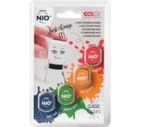 COLOP COLOP-NIL099 GLOREX 125-Tamponi per timbri Little Nio, 4 Pezzi, Colori Base, per Personalizzare i Vostri Articoli, Multicolore, 20 x 25 mm, 6 2248 125