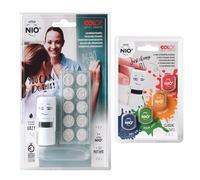 COLOP Little NIO set di timbri SCHOOL & TEACHER, con timbro, tampone di inchiostro grigio e 10 motivi diversi, incluso set di tamponi di ricambio "colori classici", 4 tamponi di inchiostro
