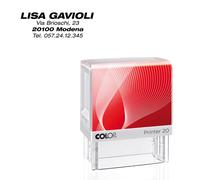 COLOP - PR 20 G7 BI - Timbro Printer 20 - 14 x 38 mm - 4 righe - autoinchiostrante - nero - Colop - 48000 - Conf. da 1 Pz. - PR 20 G7 BI