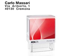 COLOP - PR10G7.N - Timbro Printer 10 - 10 x 27 mm - 3 righe - autoinchiostrante - nero - Colop - 80445 - Conf. da 1 Pz. - PR10G7.N