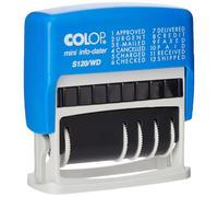 COLOP S120/WD Dial-a-Phrase Date Stamp - Blue & Red Ink 105016 4mm Adjustabl