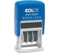 COLOP S160/L1 Received Mini Dater Stamp - Blue/Red 105241 2 Colour Office Da