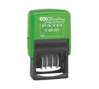 Colop S260/L2 Green Line Text Dater PAID Self-Inking Imprint 45x24mm Blue/Red Re