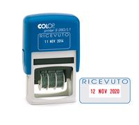 COLOP - S260L1 - Timbro S260-L1 Datario + RICEVUTO - 4 mm - autoinchiostrante - bicolore - Colop - 48011 - Conf. da 1 Pz. - S260L1