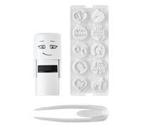 COLOP Set Little Nio con 10 Motivi di Stampa, Timbro Cavalli, timbro con stampe intercambiabili a tema equitazione, tampone grigio- Ideale per Compleanni tema cavallo, regali cavallerizze, equitazione