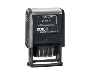 COLOP Timbro della data Printer S 260/L1 con testo "RECU le", lingua: francese (D01), colore: blu/rosso