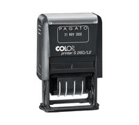 COLOP Timbro della data Printer S 260/L2 con testo "PAGATO", lingua: Italiano (D07), colore dell'impronta digitale: blu/rosso