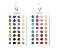 Color Analysis Template Cards - 2 Piece Acrylic Double Sided Color Matching Guide Set With Bead Chain | Portable Personal Styling Çolor Chart Tool | Fashion Outfit Makeup Coordination Assistant