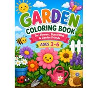color and learn: cute flowers, butterflies,bees and garden animals
