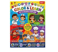 Color and Learn Letters, Numbers, Cool Careers, and the 4 Seasons | Fun Early Learning Activity Book for Kindergarten Readiness