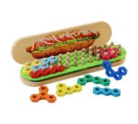 Color And Shape Sorting Toys, Stacking Color Blocks, 10.83x1.97x2.83 Inches Wooden Shapes Sorter, Educational Matching Puzzle, Safe Material, Preschool Learning Skill Development