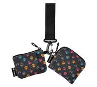 Color Animal Paw Prints - Portamonete da donna con tasche per carte di credito, portamonete, con cinturino da polso, per lavoro, viaggi, confezione da 2