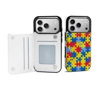 Color Autism Awareness Puzzle Custodia per telefono compatibile per iPhone 17 Pro Custodie a portafoglio Porta carte Protezione Della Copertura Del Telefono Cellulare