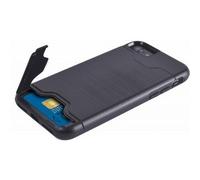 Color Block, Cover per iPhone SE (2020)/8/7 rigida con portacarte, Nero