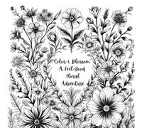 Color & Blossom: A Feel-Good Floral Adventure: Adult Coloring Book Flowers