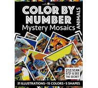 Color by Number: Animals | Mystery Mosaics Coloring Book for Adults | Black Background Edition | Pixel Coloring: Color Quest with Circle, Square, Triangle, Diamond, Hexagon