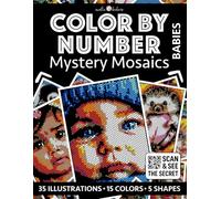 Color by Number - Babies [Premium Print] - Black Background Edition: Mystery Mosaics