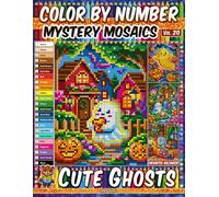 Color by Number - Cute Ghosts - Mystery Mosaic Coloring Book - Vol. 20: 20 Pixel Art Designs - Adorable Ghost Friends For Relaxing Fun