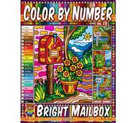 Color by Number Vol. 13 - Bright Mailbox: Vibrant Summer Edition - 20 Pages in Diverse Art Styles - Charming Mailboxes And Blooming Garden Paths