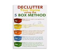 Color Categorized Declutter System Chart Home Cleaning Organization Guide Canvas Painting Wall Art for Office Bedroom Living Room(Unframed,12x18inch(30x45cm))