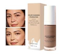 Color Change Foundation, Moisturizing Makeup Base, Adaptive Tone Concealer, Lightweight Blendable Formula, for Home Travel Vacation Party Concerts Events Dating Commuting Business Trips