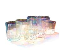 Color-Changing Crystal Singing Bowl Set, A-G Key, 5-8 "Set, Handmade, Meditation Props, Dispel Negative Energy, Balance The Body, Relieve Fatigue And Anxiety, Suitable Fo(Vestito Da 6-8 Pollici)