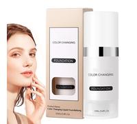 Color Changing Foundation, Idrating Face Concealer, 0.93in Radiant Dewy Liquid Formula, Adapts Oily Combination Skin, Long Lasting Coverage for Date, Palestra, Travel, Sport Use