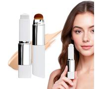 Color Changing Foundation Stick, 2 in 1 Color Changing Foundation Stick with Brush, Dewy Finish Base Makeup,Cover Cream Stick Foundation, Portable for Daily Use (#03 Dark Skin Color)