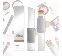 Color Changing Foundation Stick, 2-in-1 Fond de Teint Stick with Brush, Full Coverage Concealer,Waterproof Long-Lasting Sweatproof for Natural MakeupSuitable for All Skin Types (Natura)
