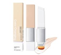 Color Changing Foundation Stick con pennello, fondotinta che cambia colore, make-up 2 in 1, lunga durata, fondotinta correttore per pelle matura, bagliore naturale e carnagione uniforme (avorio)