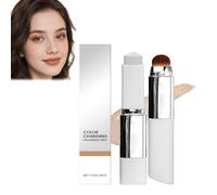 Color Changing Foundation Stick,Korean Base with Detachable Brush,Full-To-Medium Coverage,Flawless Base,Evens Tone,Cover Cream Stick V White Korean Foundation,Full To Medium Makeup (naturale)