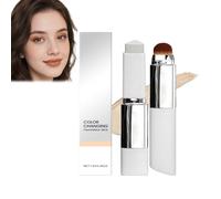 Color Changing Foundation Stick,Korean Base with Detachable Brush,Full-To-Medium Coverage,Flawless Base,Evens Tone,Cover Cream Stick V White Korean Foundation,Full To Medium Makeup (avorio)