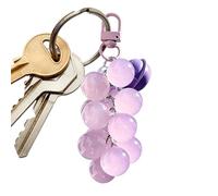 Color Changing Grape Keychain, Fruit Beads Pendent, UV Detector Charm Accessory, Charm Purse Pendant Bag Decoration, Outdoor Car Handbag Tote Decor for Women Teen Kids Girl Gift Accessory Set, malva