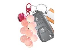 Color Changing Grape Keychain, Fruit Beads Pendent, UV Detector Charm Accessory, Charm Purse Pendant Bag Decoration, Outdoor Car Handbag Tote Decor for Women Teen Kids Girl Gift Accessory Set, Rosa