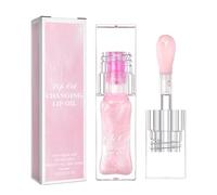 Color Changing Lip Oil, olio per labbra PH, olio per labbra che cambia colore - Shimmer Lip Glow Oil with Big Brush Hydrating Temperature chiaro e nutriente olio per labbra balsamo per labbra