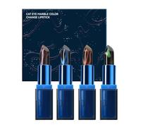 Color Changing Lipstick Set - 4-Pack Long Lasting PH Lip Tint Moisturizer | Magic color-changing lipstick set features a lightweight, hydrating formula that adapts to your natural pH for a personalized