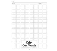 Color Chart Template: 72 Swatches per Page for Record 3600 Different Colors with Page Numbers and Table of Contents