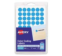 Color Coding Labels, Removable,1/5,1 cm Round,800/PK, luce blu, venduto come 1 pacchetto