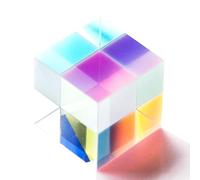 Color Cube Prism - Strumento didattico in vetro da 0,79 pollici, prismi che combinano colori, prisma refrattivo traslucido con superfici ciano, magenta, giallo, per apprendimento di miscelazione dei