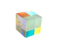 Color Cube Prism - Strumento didattico in vetro da 0,79 pollici, prismi che combinano colori, prisma refrattivo traslucido con superfici ciano, magenta, giallo, per apprendimento di miscelazione dei