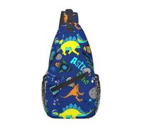 Color Dinosaurs Space Unisex Sling Bag Casual Borsa Monospalla Antifurto Zaino Monospalla Per Escursionismo Campeggio Lavoro Outdoor