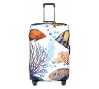 Color Fish in The Sea - Custodia protettiva per valigia da viaggio elegante con stampa su entrambi i lati, design elastico per una vestibilità sicura e protezione dai graffi, bianco, S