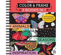 Color & Frame - 3 Books in 1 - Animals, Seasons, Inspiration (Adu (Anello, filo)